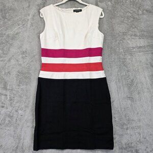 Lauren Ralph Lauren Dress Womens 14 Multicolor Colorblock Sheath Sleeveless